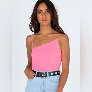 NWOT Princess Polly Womens Evella Asymmetrical Bodysuit Size 8 in Pink